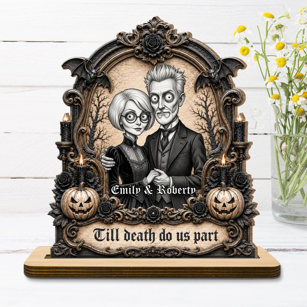 Till Death Do Us Part, Personalized Wood Plaque, Gift For Couples - 2