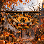 Happy Halloween Our Family, Personalized Fan Flag, Gift For Families - 1