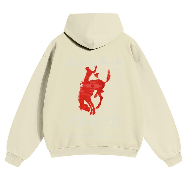 Western Rodeo Graphic Hoodie for Cowboy Streetwear and Casual Outdoor Outfits