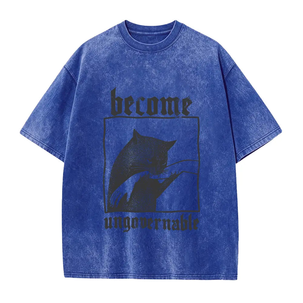 Become Ungovernable Funny Cat Graphic T-Shirt for Pet Lovers