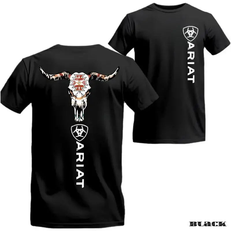 Wild Frontier: Ariat Southwest Longhorn Skull Graphic Unisex Tee
