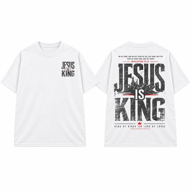 Jesus Is King Christian Hoodie with Revelation Scripture for Faith Streetwear Outfits