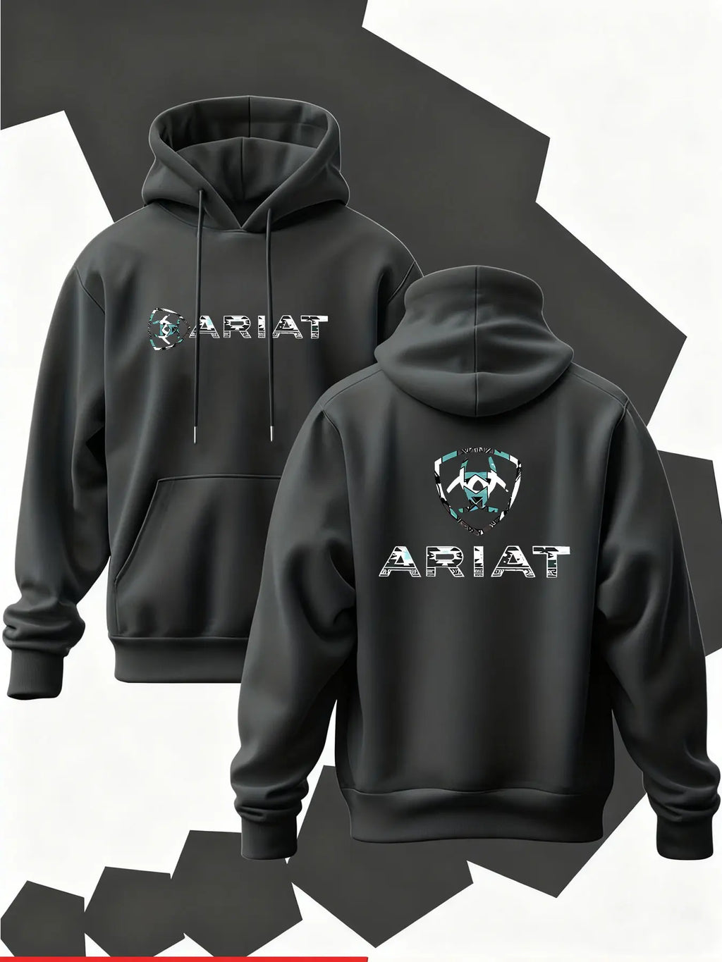 Modern Western Grit: Ariat Aztec-Infill Tech-Style Fleece Hoodie