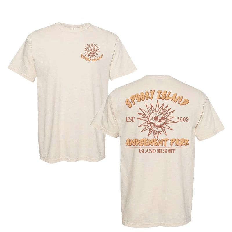 Spooky Island Tee, Retro Cartoon Halloween Movie T-shirt, Spooky Island Disco Skull