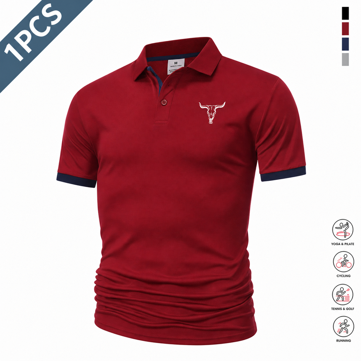 Men's Quick Dry Polo Shirt Set with Sporty Casual Style for Golf and Travel