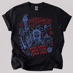 Pledge Allegiance To Your Vibes Patriotic Graphic T-Shirt for Women