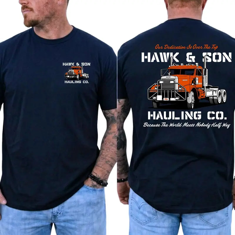 Vintage Hauling Company Truck Driver Graphic T-Shirt for Hardworking Men