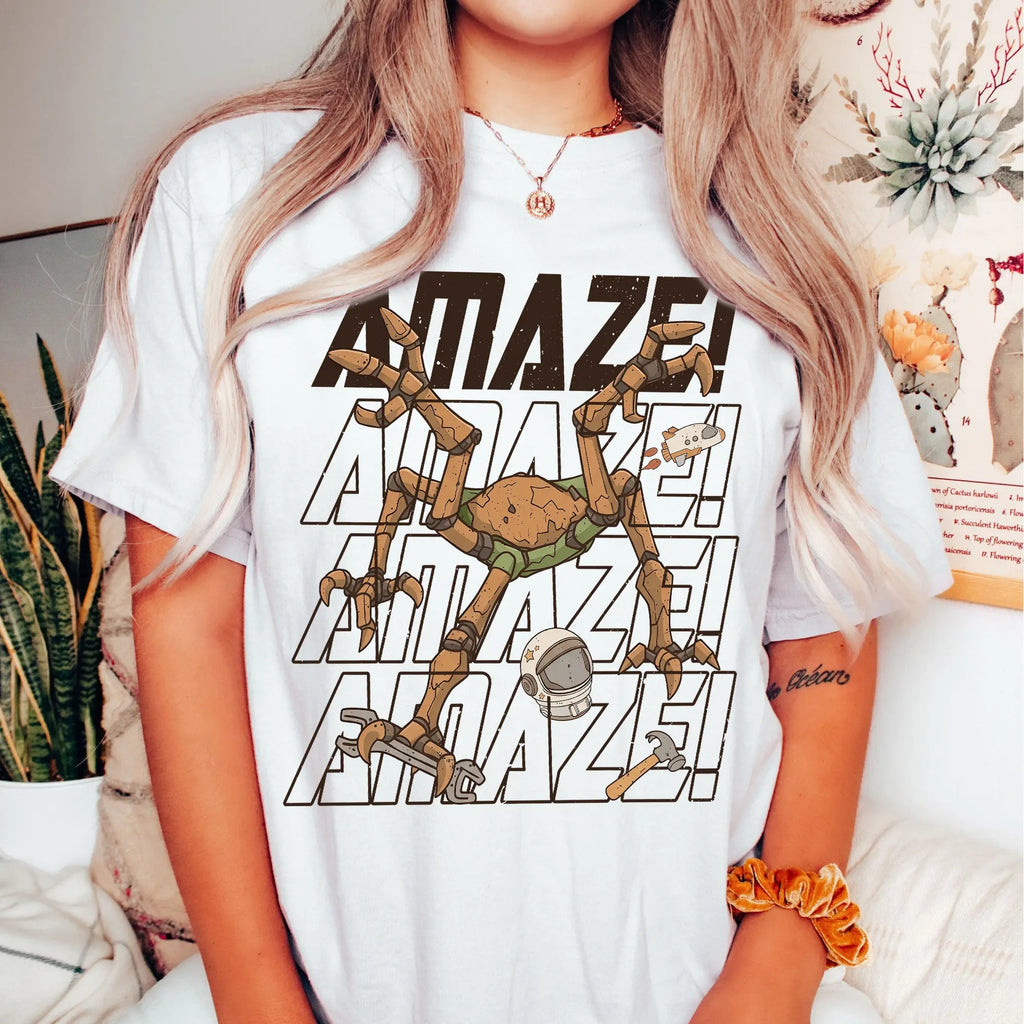 "Amaze! Amaze! Amaze!" Project Hail Mary Rocky Graphic Tee - Vintage Sci-Fi Book Lover Shirt