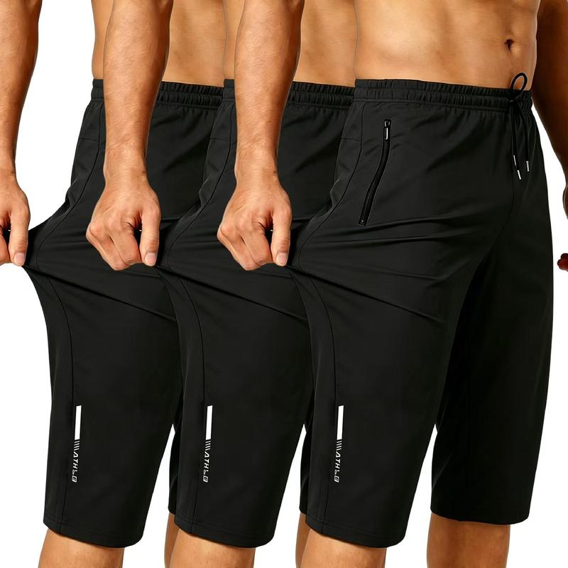 Men’s High Stretch Summer Capri Shorts for Running Workout and Casual Wear
