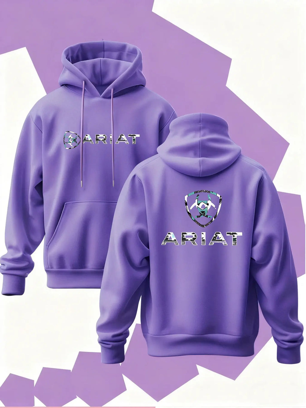 Modern Western Grit: Ariat Aztec-Infill Tech-Style Fleece Hoodie