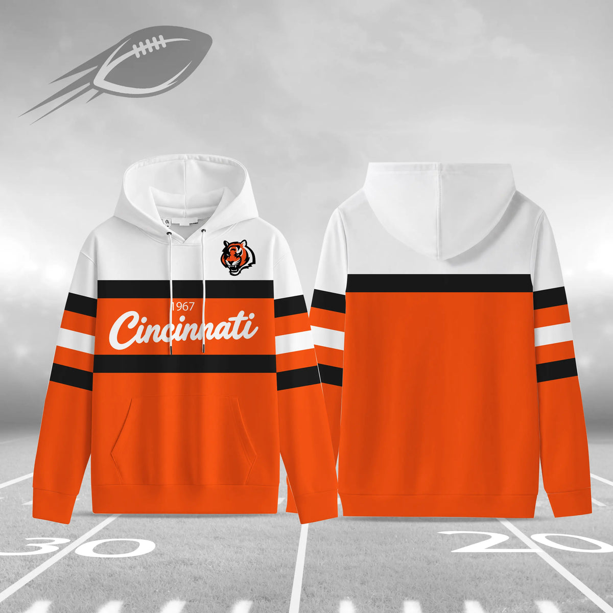 Retro Buffalo Football Hoodie for Game Day Fans and Streetwear Outfits