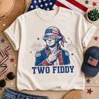 Two Fiddy George Washington Funny Patriotic Meme T-Shirt
