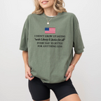 "Liberty & Justice For All" Bold Patriotic Statement Tee - Vintage American Flag Graphic Shirt