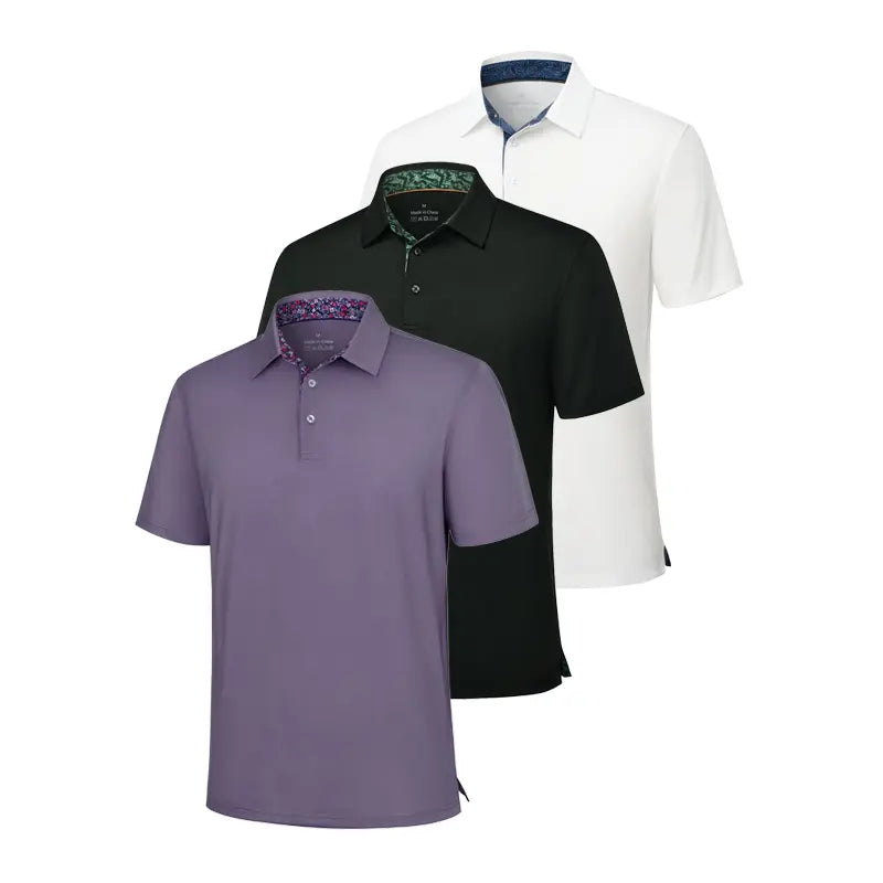 Men's Classic Cotton Polo Shirt 3-Pack for Work Golf Travel and Everyday Comfort