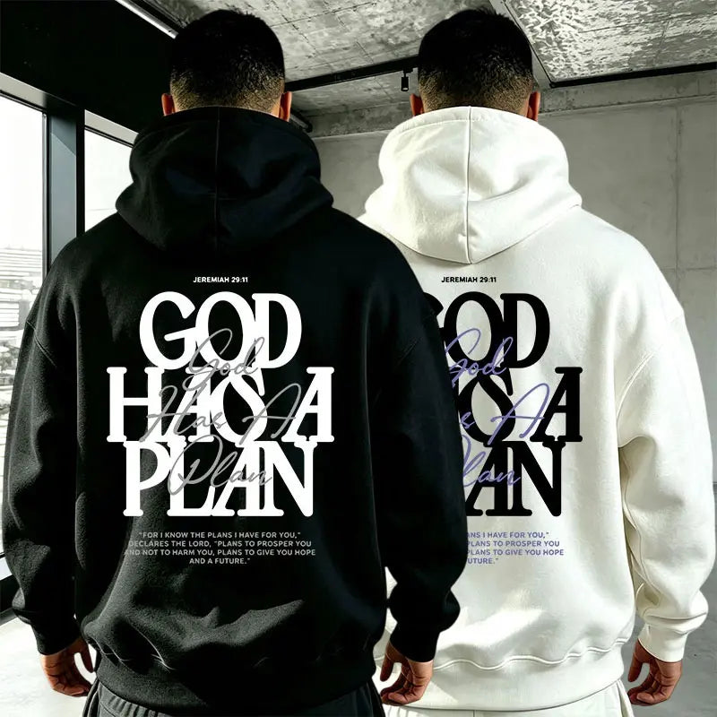 God Has A Plan Faith Hoodie for Inspirational Christian Streetwear Outfits