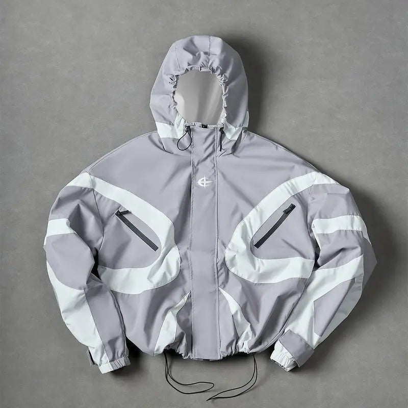 Futuristic Techwear Windbreaker Jacket for Outdoor Streetwear and Spring Layering