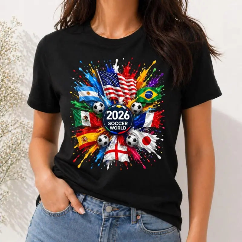 2026 Soccer World Fan Pride Graphic T-Shirt for Global Football Lovers
