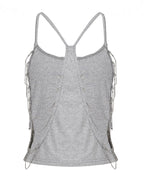 Backless Chain Halter Camisole Top for Y2K Party Outfits