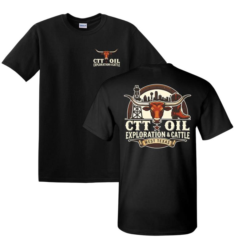 CTT Oil Exploration & Cattle T-Shirt, Hoodie, Sweatshirt  Oilfield Ranch Landman Inspired Workwear Tee