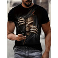 Unleash Your Inner Rebel: 3D Ripped Skeleton Graphic Performance Tee