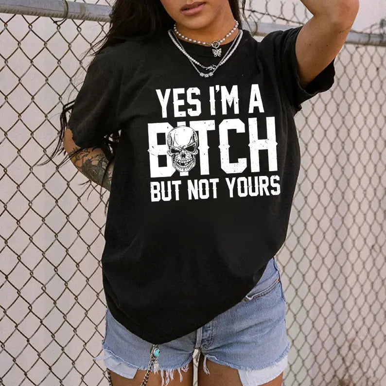 Yes I'm A Statement Graphic Skull Print Feminist Unisex Vintage T-Shirt