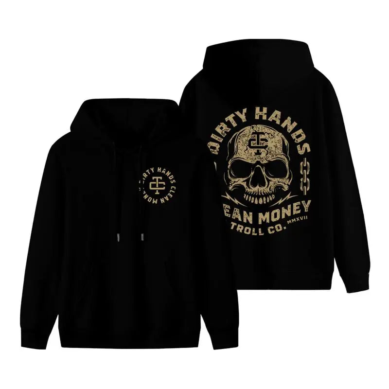 Bold Skull Graphic Hoodie for Hustle Streetwear and Everyday Casual Outfits
