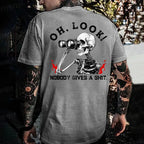 Peak Sarcasm: Monkeysober "Nobody Gives A Shit" Skeleton Tee