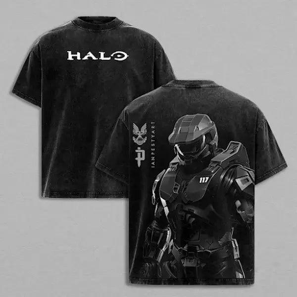 Vintage Gaming Graphic Tee with Double Print Design for Retro Streetwear Fans