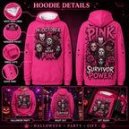 October Awareness Horror Hoodie with Ribbon Graphic for Spooky Season Support