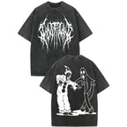 Spooky Clown Ghost Graphic Tee for Halloween Streetwear and Horror Fans