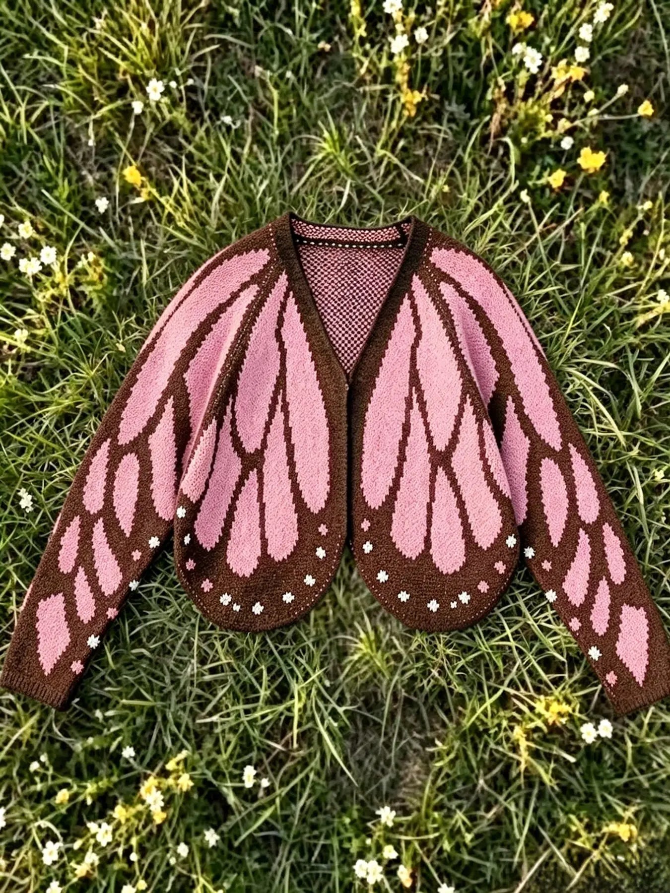 Monarch Butterfly Wings Knit Cardigan for Vacation and Festival Outfits