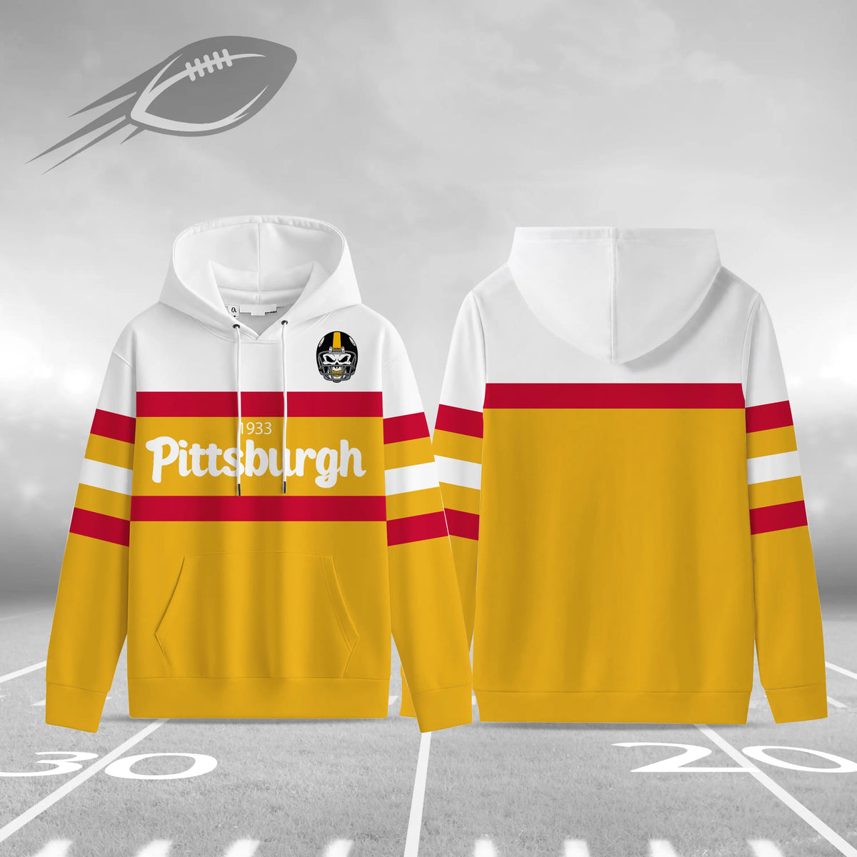Retro Buffalo Football Hoodie for Game Day Fans and Streetwear Outfits