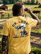 Peak Sarcasm: Monkeysober "Nobody Gives A Shit" Skeleton Tee