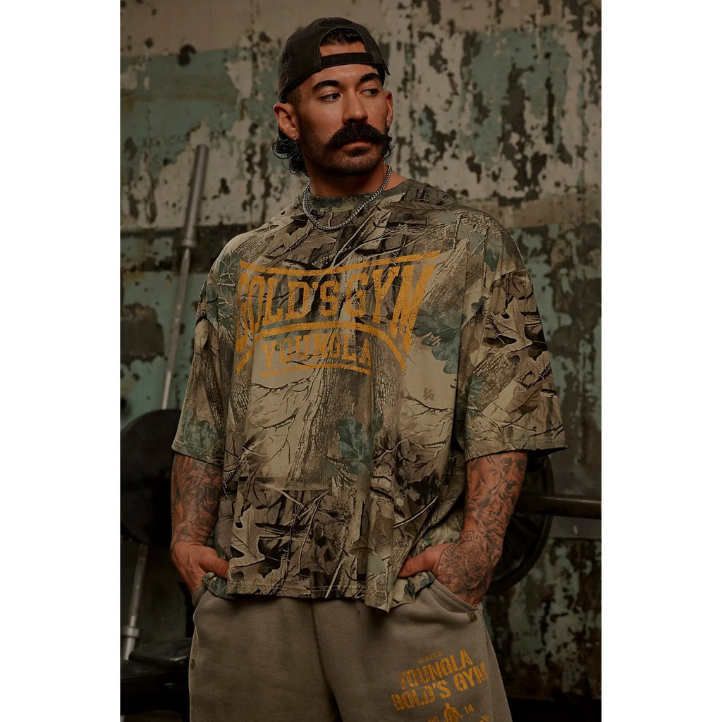 Vintage Gym Inspired Oversized Graphic T-Shirt for Strength Training Streetwear Style