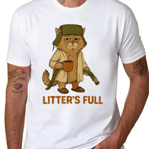Funny Litter’s Full Cat Christmas Graphic Tee for Holiday Humor Outfits