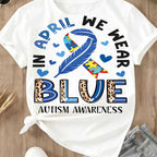 Wear Blue with Heart: Autism Awareness Month Empowerment Graphic Tee