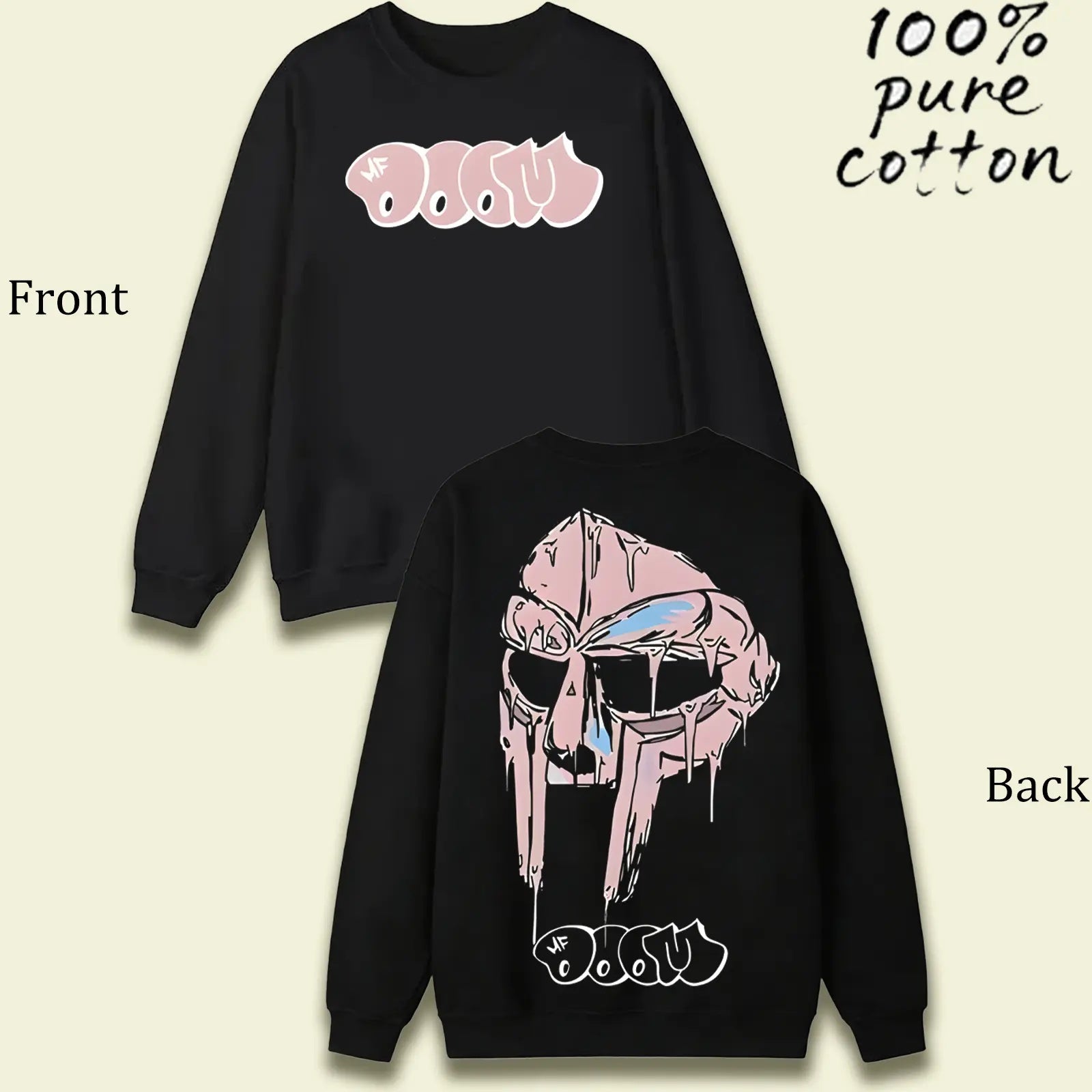 MF DOOM Madvillain Metal Mask Vintage Washed Tee - Oversized Retro Hip-Hop Streetwear Shirt