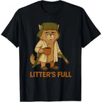 Funny Litter’s Full Cat Christmas Graphic Tee for Holiday Humor Outfits