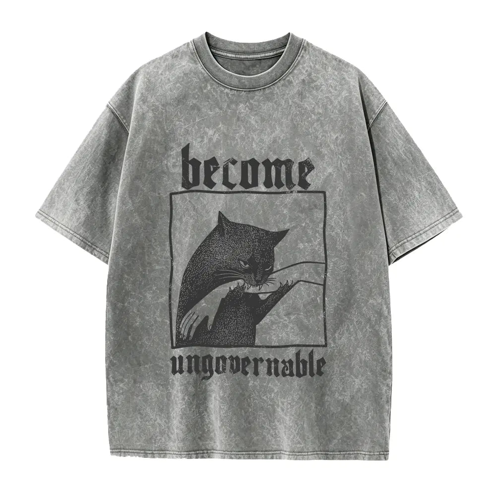 Become Ungovernable Funny Cat Graphic T-Shirt for Pet Lovers