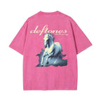 White Pony Vintage Washed Oversized Rock Graphic T-Shirt