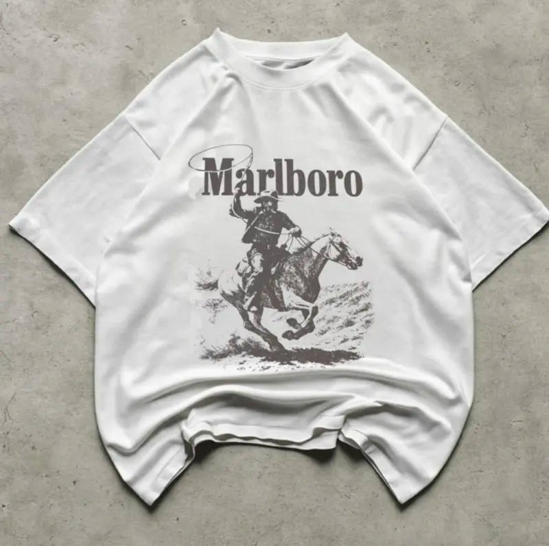 Vintage Americana: The Iconic Marlboro Cowboy Heritage Graphic Tee