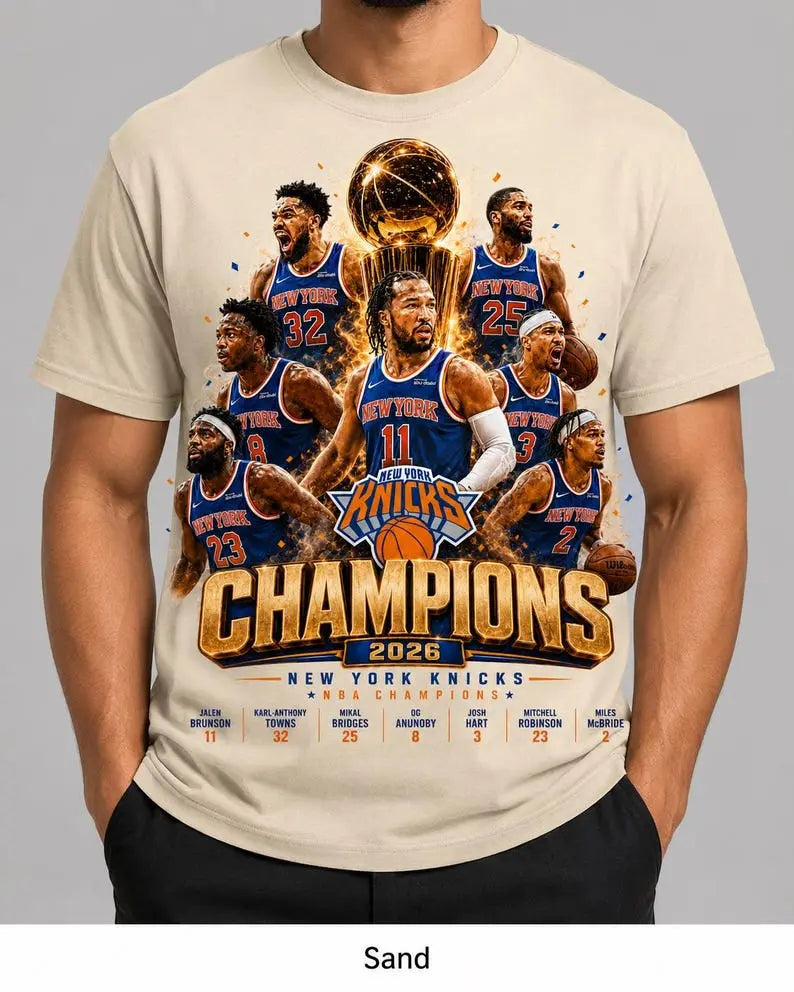 New York Hoops Championship Energy Graphic T-Shirt for Basketball Fans