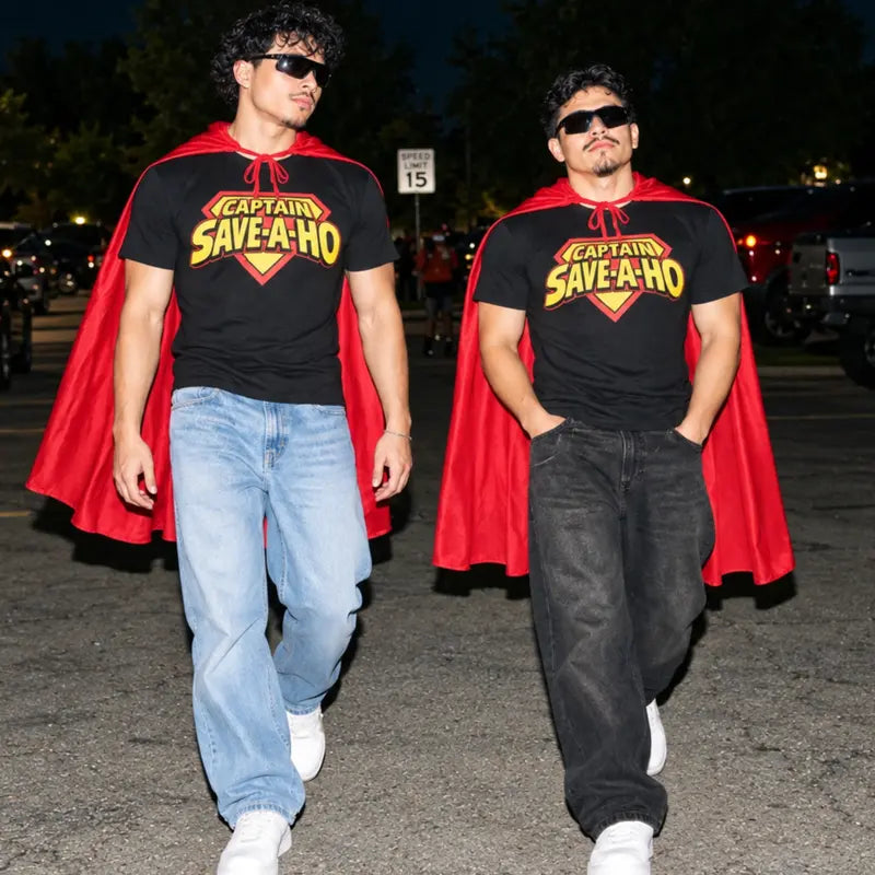 Captain Save A Ho Graphic Tee for Halloween Parties and Adult Humor