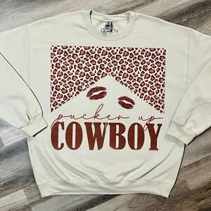 Western Valentine Cowboy Sweatshirt, Retro Shirt, Funny Valentine Sweater, Western Hearts Shirt,  Womenswear