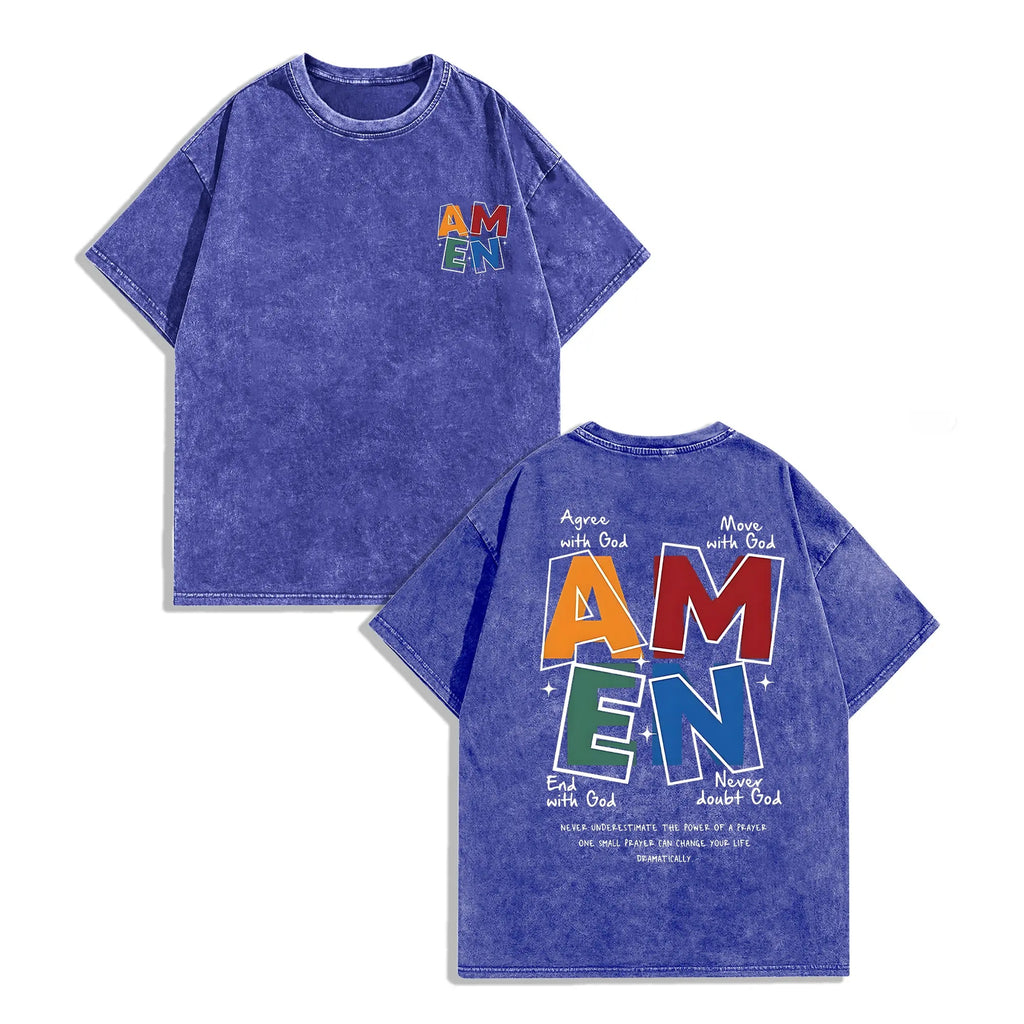 Move With God: "AMEN" Acronym Heavyweight Vintage Streetwear Graphic Tee
