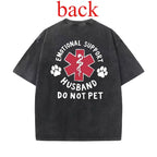 Funny Emotional Support Husband Graphic T-Shirt with Unique Couple Humor Style