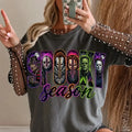 Retro Horror Spooky Season Graphic Tee for Halloween Movie Night Style