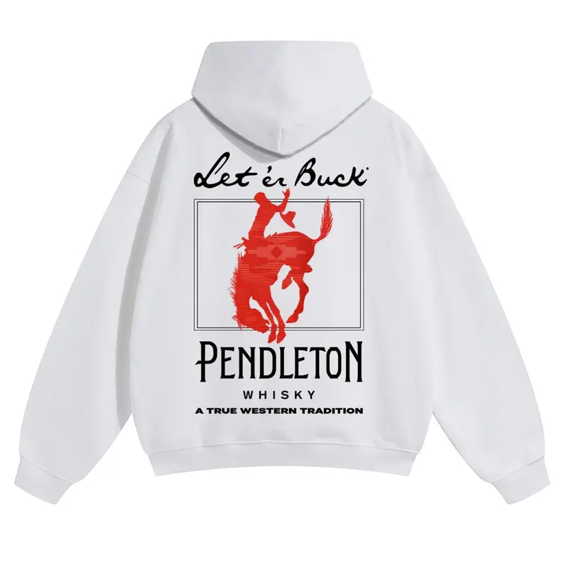 Western Rodeo Graphic Hoodie for Cowboy Streetwear and Casual Outdoor Outfits