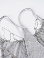 Backless Chain Halter Camisole Top for Y2K Party Outfits