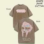 MF DOOM Madvillain Metal Mask Vintage Washed Tee - Oversized Retro Hip-Hop Streetwear Shirt